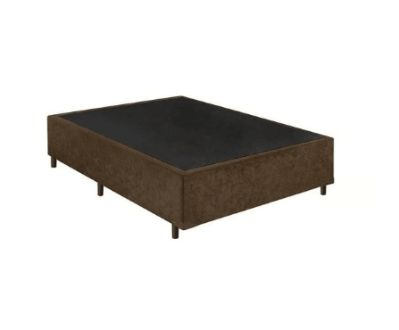 Base Cama Box Casal Suede 138x188 Marrom