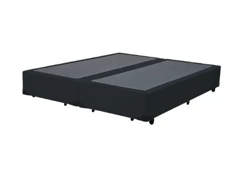 Base Cama Box Bipartido King Size Suede Preto 193x203