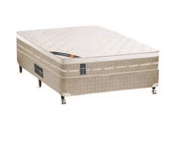 Cama Box + Colchão Castor Casal Premium One Face Tecnopedic 138x188x57cm
