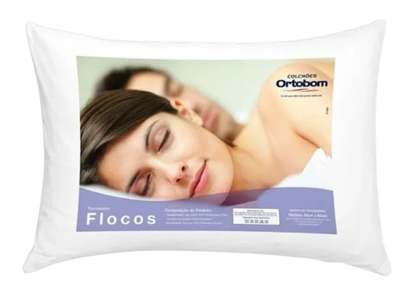 Travesseiro Ortobom Flocos 40x60cm Branco