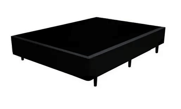 Base Box Casal Sommier Ortobom Preto 138x188x30