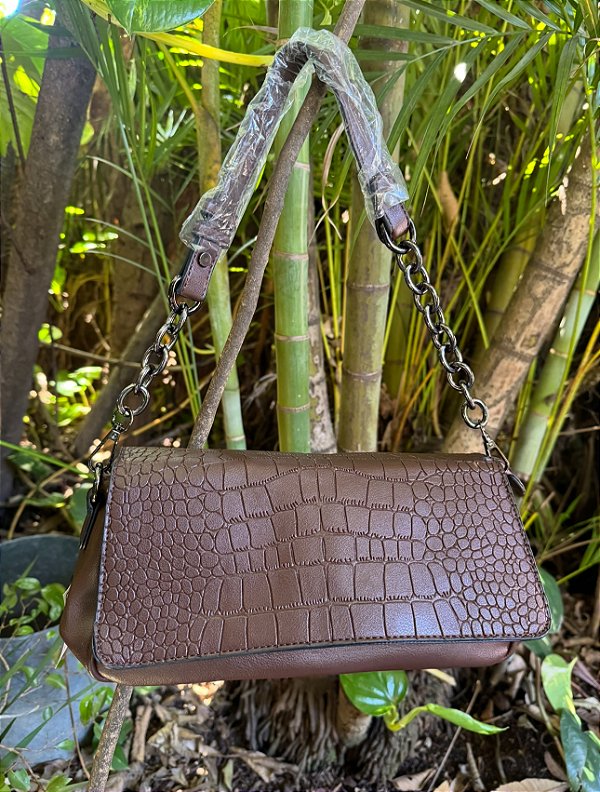 Bolsa Croco Marrom Elegance