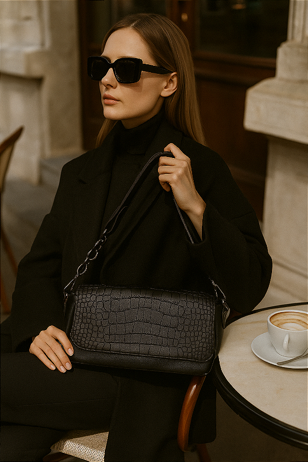 Bolsa croco preta