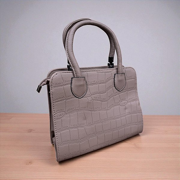 Bolsa Viena Croco Taupe