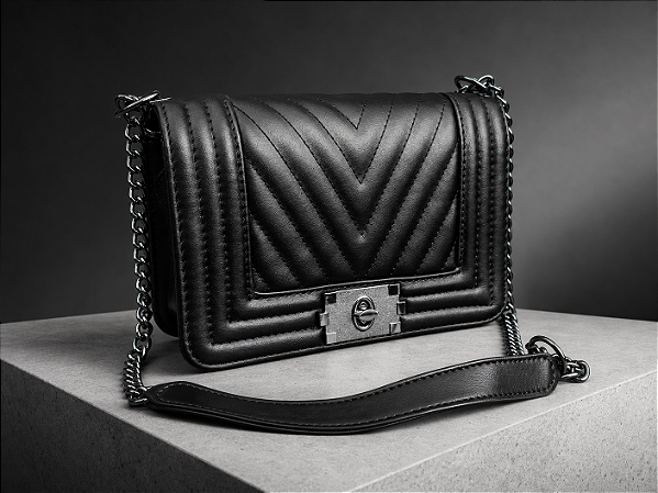 Bolsa Noir Chevron Luxe – Coleção Modern Classic