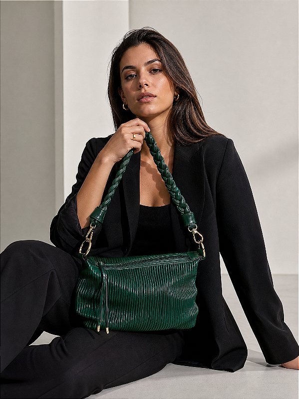 Bolsa Emerald Pleated Baguette!