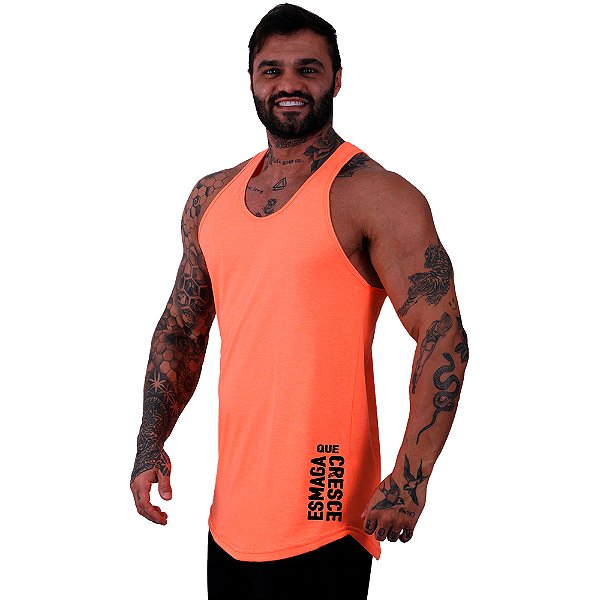 Regata Longline Masculina MXD Conceito Estampa Lateral Esmaga que Cresce Vertical