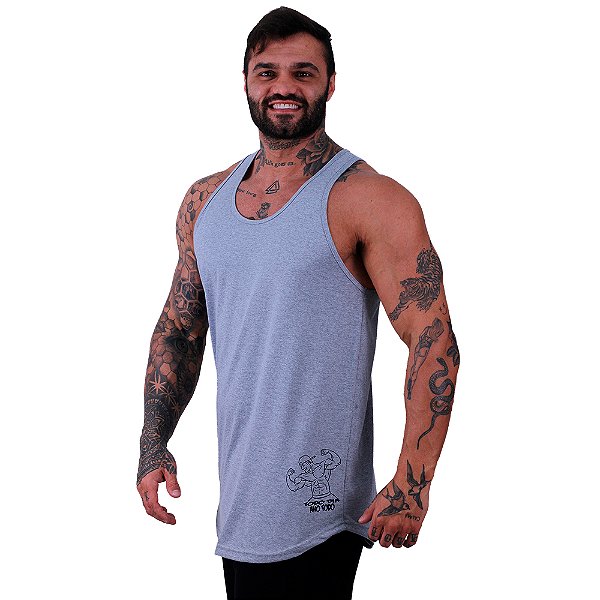 Regata Longline Masculina MXD Conceito Estampa Lateral Todo Dia Ano todo Bodybulding