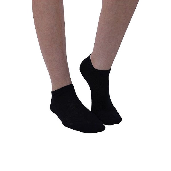 Meia Cano Curto Modelo Sapatilha Preto Feminino Tamanho 35 ao 39