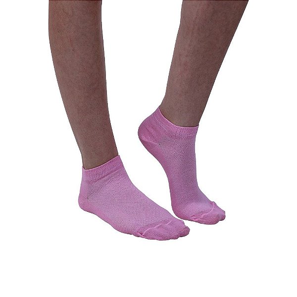 Meia Cano Curto Modelo Sapatilha Rosa Claro Feminino Tamanho 35 ao 39