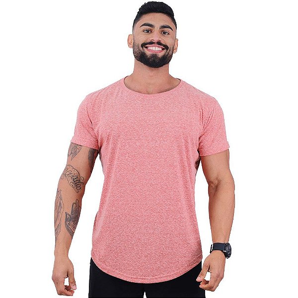 Camiseta Longline BENETTON Masculina MXD Conceito Salmão