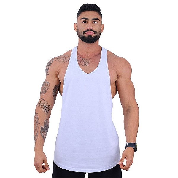 Regata Super Cavada Masculina MXD Conceito Branca Lisa