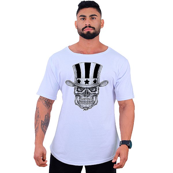 Camiseta Morcegão Masculina MXD Conceito Caveira Com Cartola