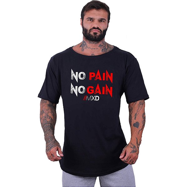 Camiseta Morcegão Masculina MXD Conceito No Pain No Gain Letreiro
