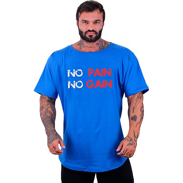 Camiseta Morcegão Masculina MXD Conceito No Pain No Gain Letreiro