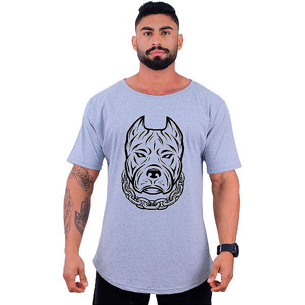 Camiseta Morcegão Masculina MXD Conceito Pitbull De Corrente