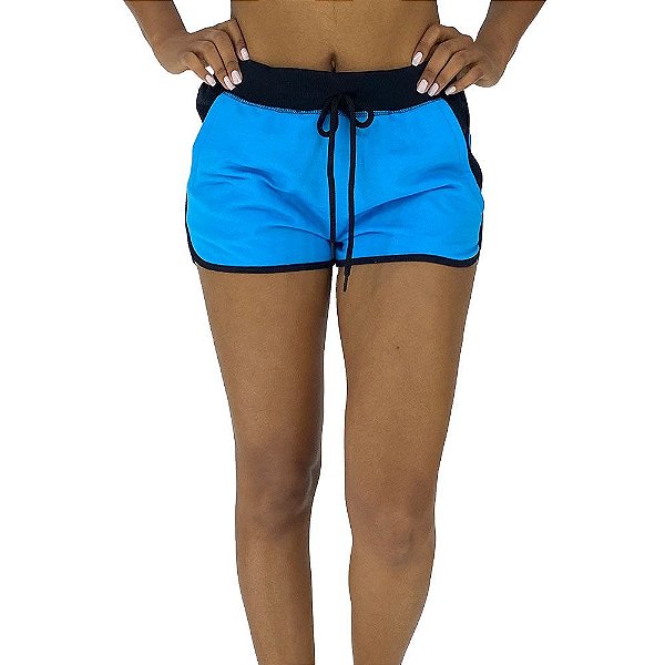 Shortinho Feminino Moletinho MXD Conceito Azul Turquesa