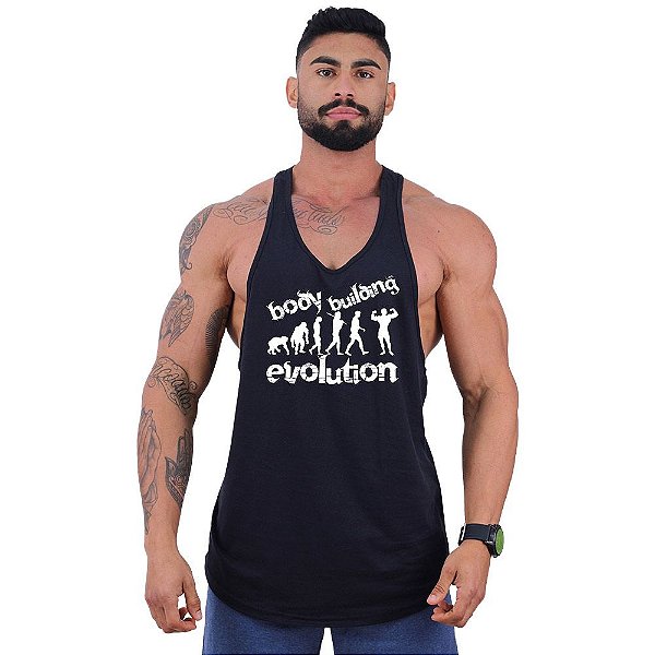 Regata Longline Super Cavada Masculina MXD Conceito Body Building Evoluiton