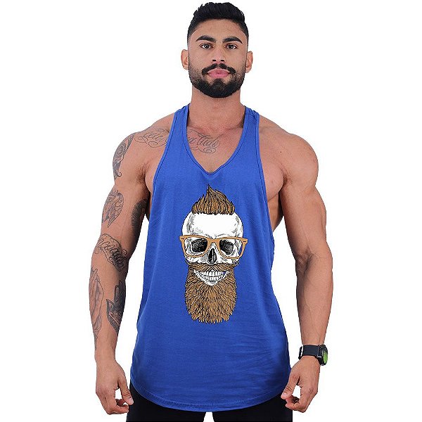 Regata Longline Super Cavada Masculina MXD Conceito Caveira Barba