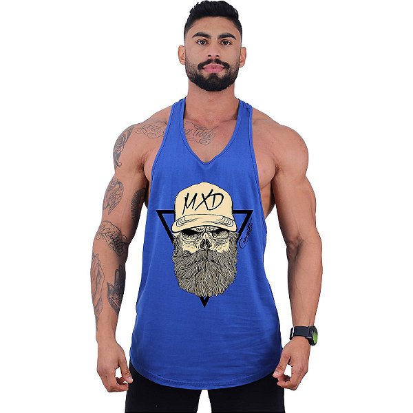 Regata Longline Super Cavada Masculina MXD Conceito Caveira Lenhadora