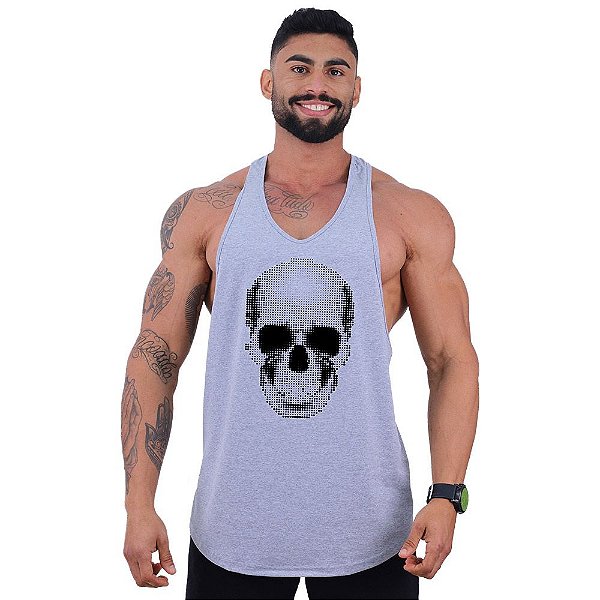 Regata Longline Super Cavada Masculina MXD Conceito Caveira Pontinhos