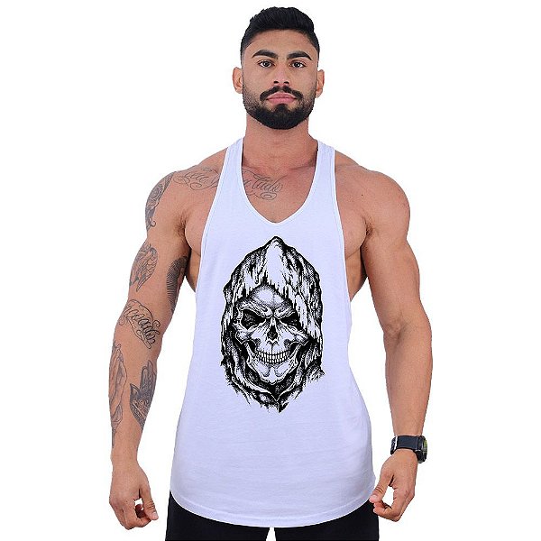 Regata Longline Super Cavada Masculina MXD Conceito Death Skull