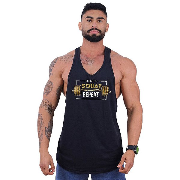 Regata Longline Super Cavada Masculina MXD Conceito Eat Sleep Squad Repeat