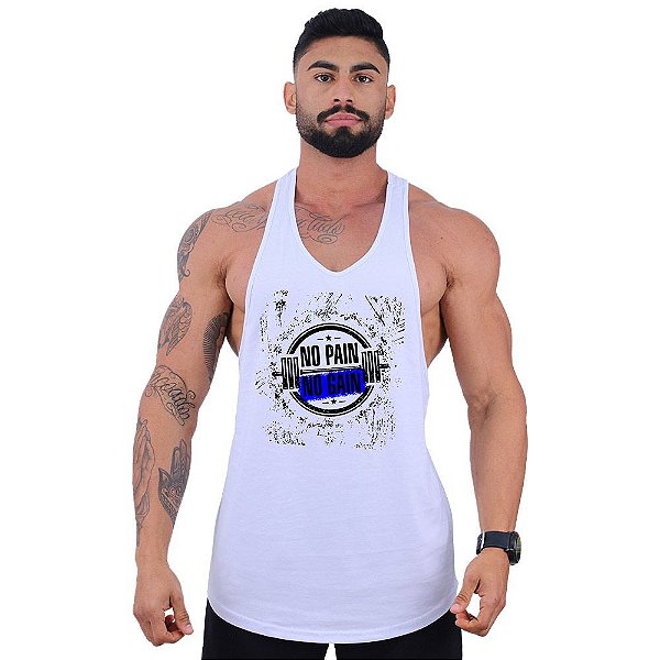 Regata Longline Super Cavada Masculina MXD Conceito No Pain No Gain Halter