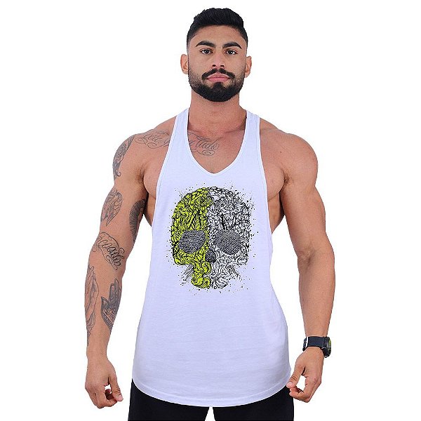 Regata Longline Super Cavada Masculina MXD Conceito Skull Double Color
