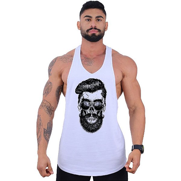 Regata Longline Super Cavada Masculina MXD Conceito Urban Skull