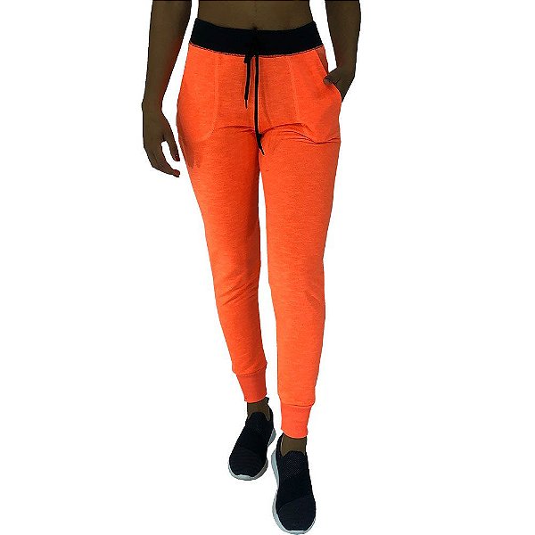 Calça Feminina Moletom MXD Conceito Laranja Flúor