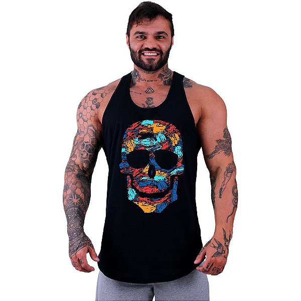 Regata Longline Masculina MXD Conceito Caveira Abstrata