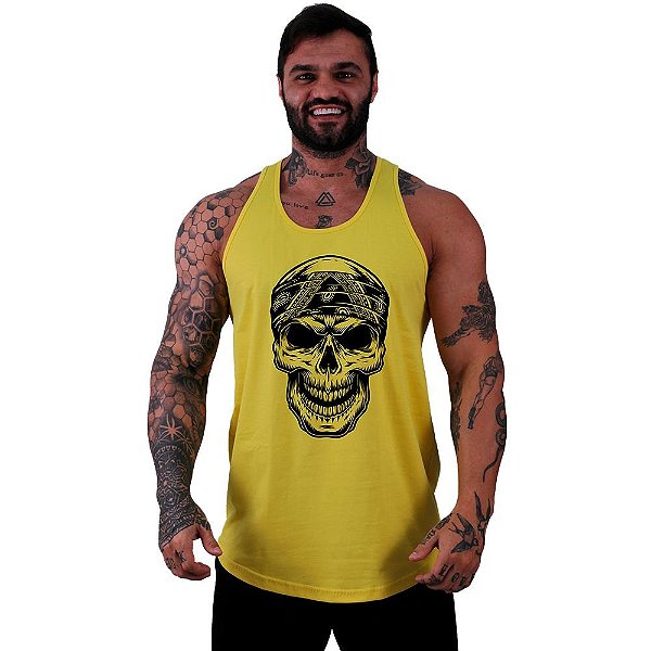 Regata Longline Masculina MXD Conceito Caveira Motoqueira