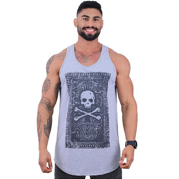 Regata Longline Masculina MXD Conceito Limitada Bandeira Caveira