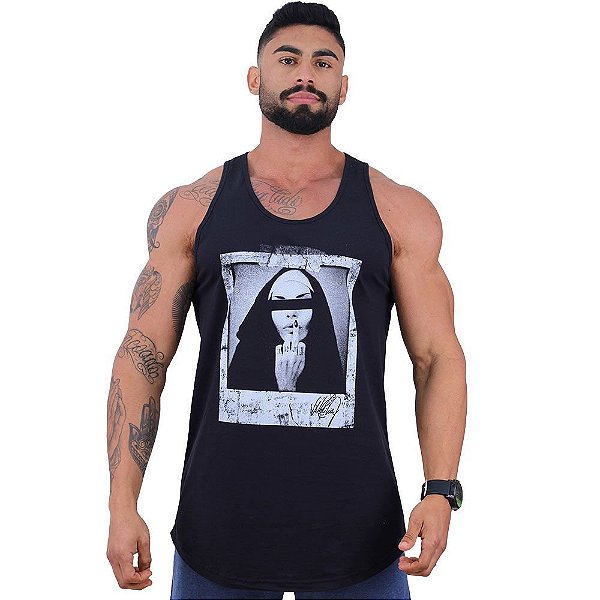 Regata Longline Masculina MXD Conceito Limitada Freira Gesto Obsceno