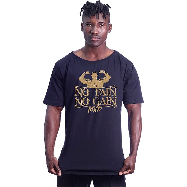 Camiseta Morcegão Masculina MXD Conceito No Pain No Gain Rachaduras