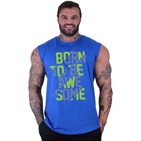 Regata Machão Longline Sem Manga MXD Conceito Born to be Awesome