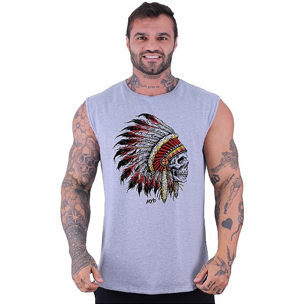 Regata Machão Longline Sem Manga MXD Conceito Cacique Caveira