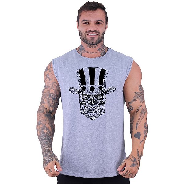 Regata Machão Longline Sem Manga MXD Conceito Caveira Cartola