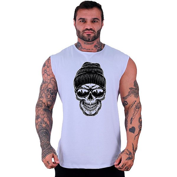 Regata Machão Longline Sem Manga MXD Conceito Caveira De Gorro