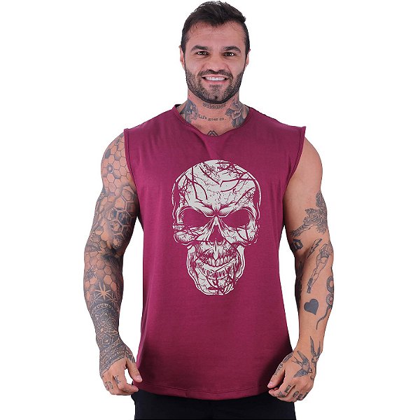 Regata Machão Longline Sem Manga MXD Conceito Caveira Estilhaço