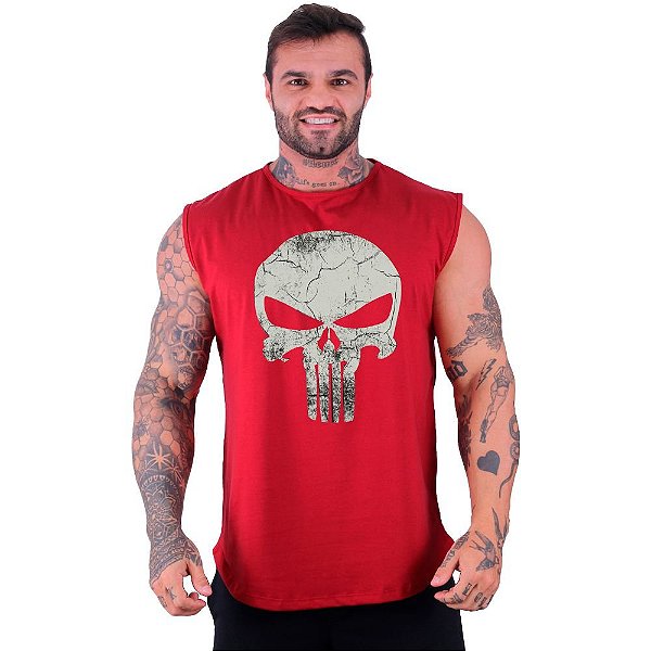 Regata Machão Longline Sem Manga MXD Conceito Caveira Justiceiro