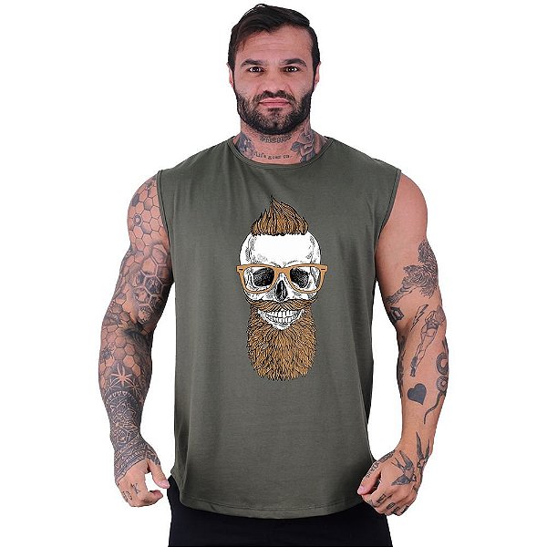 Regata Machão Longline Sem Manga MXD Conceito Caveira Moicano