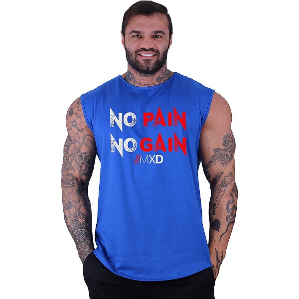 Regata Machão Longline Sem Manga MXD Conceito No Pain No Gain Clássico