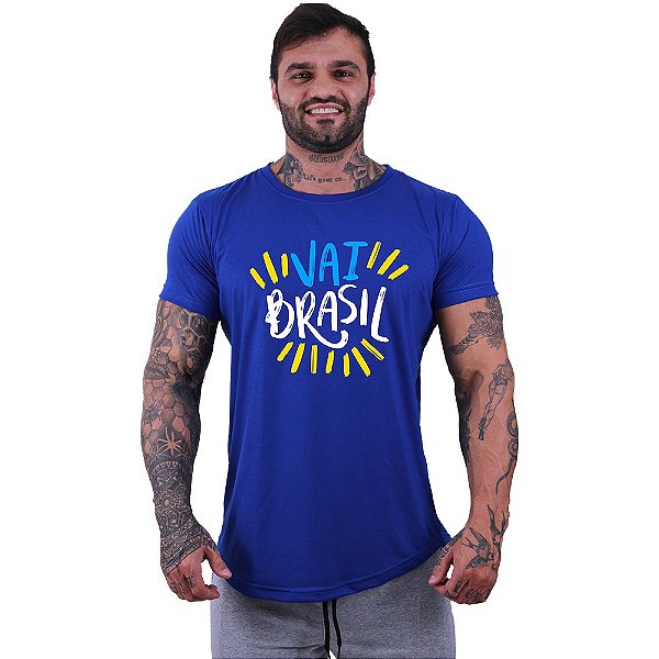Camiseta Longline Masculina MXD Conceito Vai Brasil