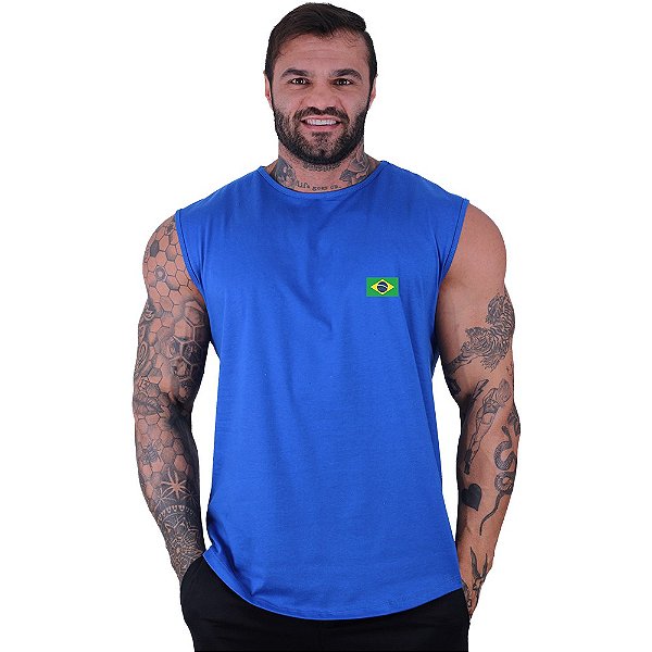 Regata Longline Machão Masculina MXD Conceito Bandeira do Brasil