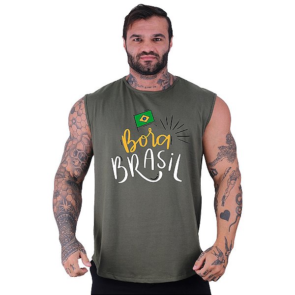 Regata Longline Machão Masculina MXD Conceito Bora Brasil