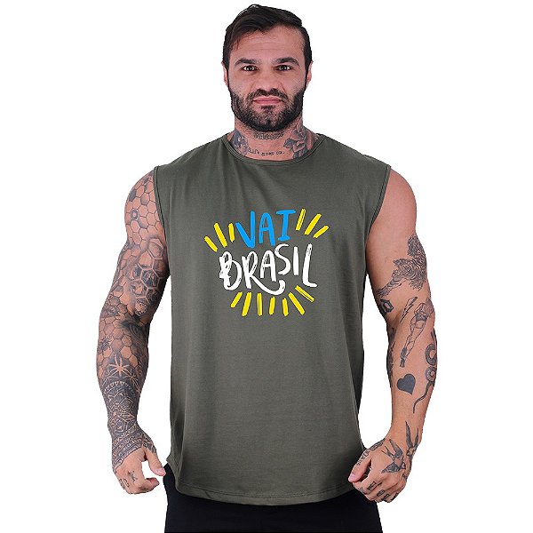 Regata Longline Machão Masculina MXD Conceito Vai Brasil