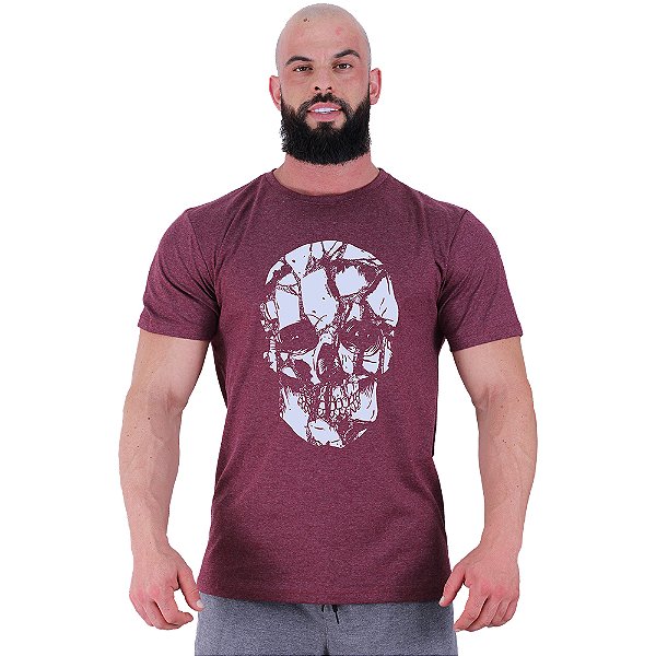 Camiseta Tradicional Manga Curta MXD Conceito Caveira Estilhaços