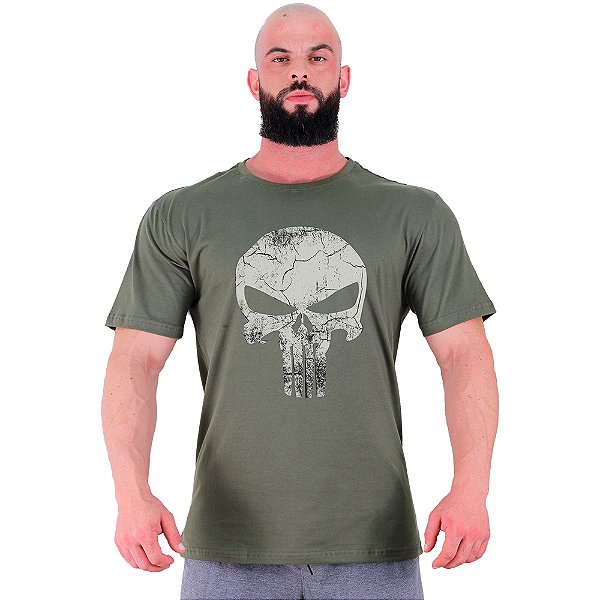 Camiseta Tradicional Masculina Manga Curta MXD Conceito Caveira Vingadora
